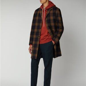 BEN SHERMAN MEN'S TAILORED CHECK OVERCOAT|SZ XL